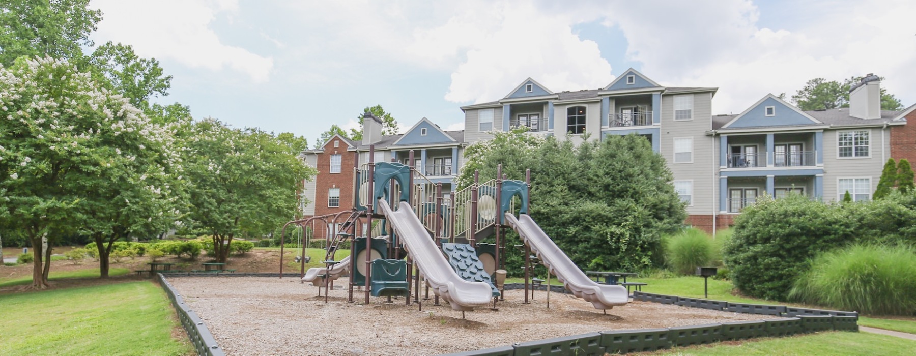 Playground in front of apartment building 